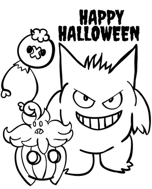 Página para Colorir Página para Colorir de Pokémon Assustador