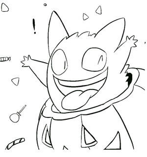 Página para Colorir do Pokémon Gengar Assustador