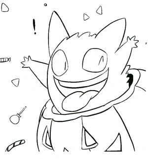 Página para Colorir Página para Colorir do Pokémon Gengar Assustador