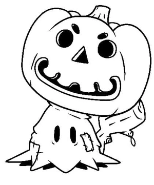 Página para Colorir Página de Colorir do Pokémon Assustador Mimikyu