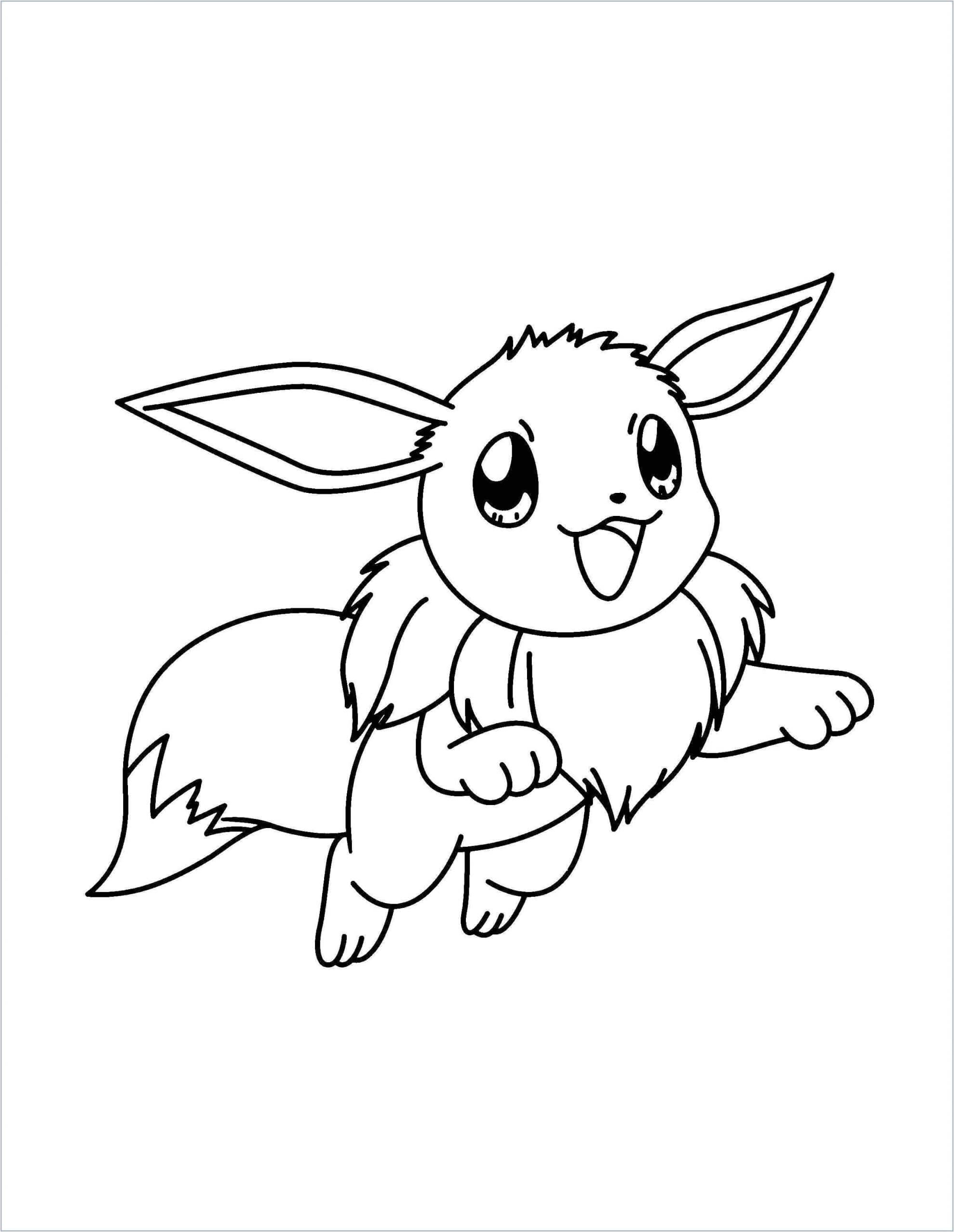 Página para Colorir Eevee, o Pokémon Feliz
