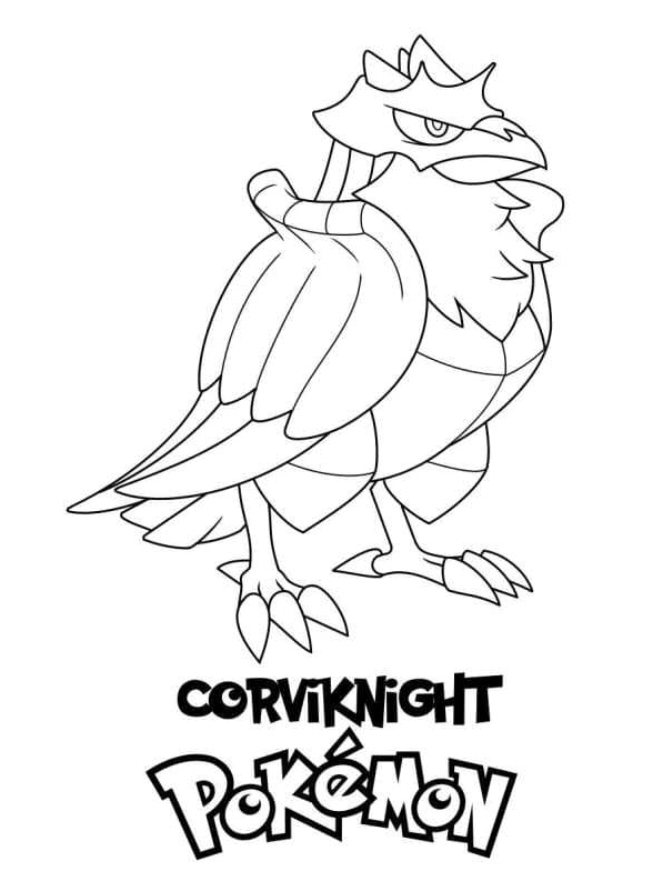 Página para Colorir Pokémon Corviknight
