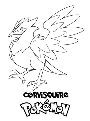 Página para Colorir Pokémon Corvisquire