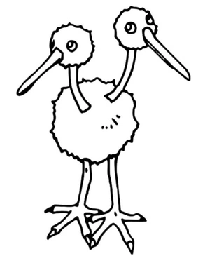Página para Colorir Pokémon Doduo