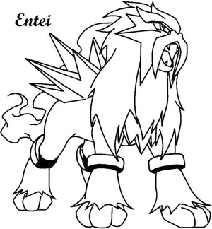 Página para Colorir Pokémon Entei