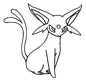 Página para Colorir Pokémon Espeon