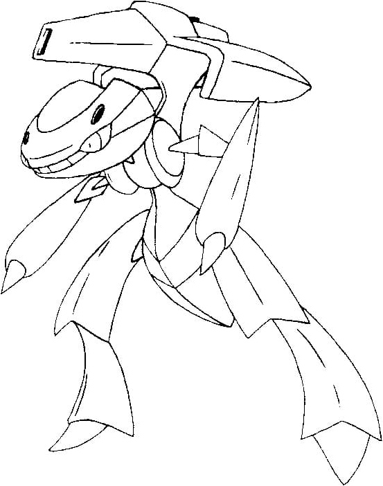 Página para Colorir Pokémon Genesect