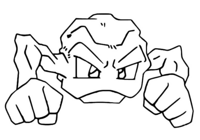 Página para Colorir Pokémon Geodude