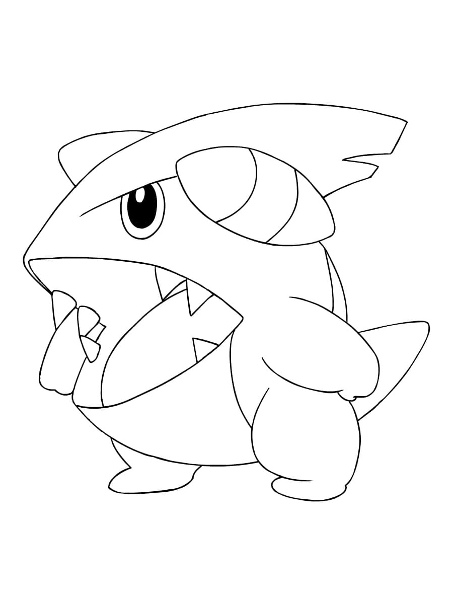 Página para Colorir Pokémon Gible