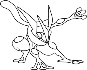 Página para Colorir Pokémon Greninja