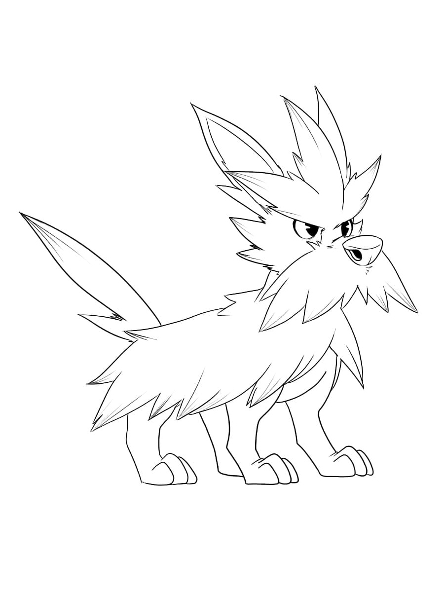 Página para Colorir Pokemon Herdier