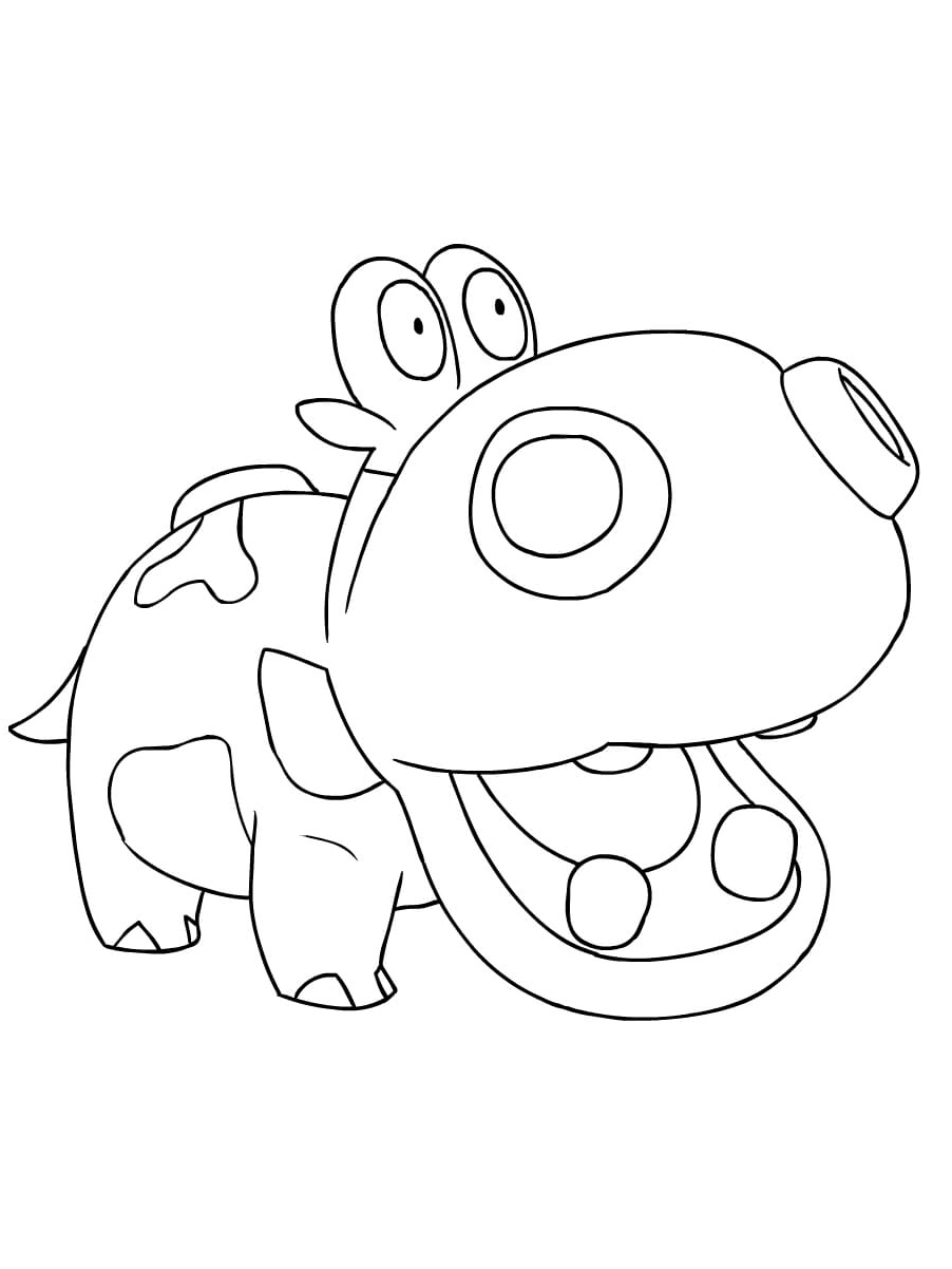 Página para Colorir Pokémon Hippopotas