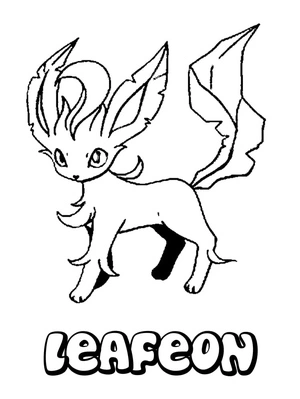 Página para Colorir Pokémon Leafeon