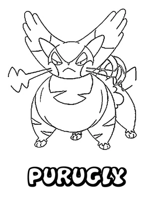 Página para Colorir Pokémon Purugly