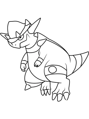 Página para Colorir Pokémon Rampardos
