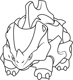 Página para Colorir Pokémon Rhyhorn