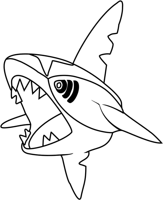 Página para Colorir Pokémon Sharpedo