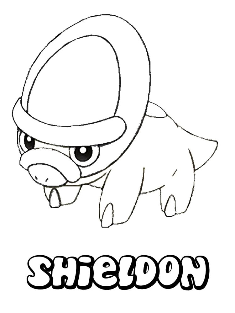 Página para Colorir Pokémon Shieldon