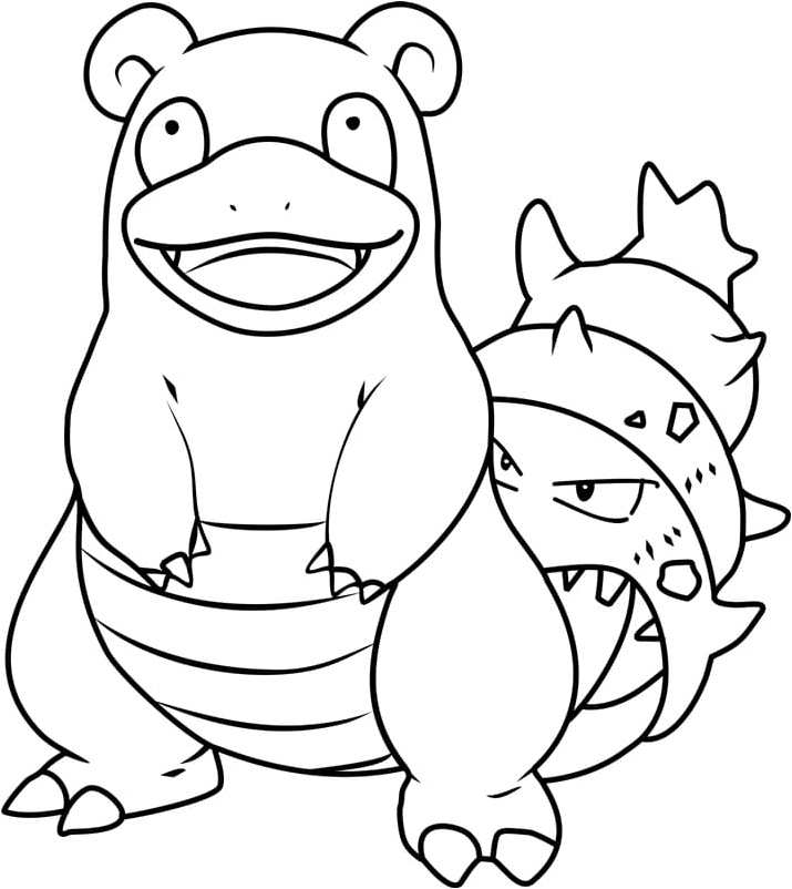 Página para Colorir Pokémon Slowbro