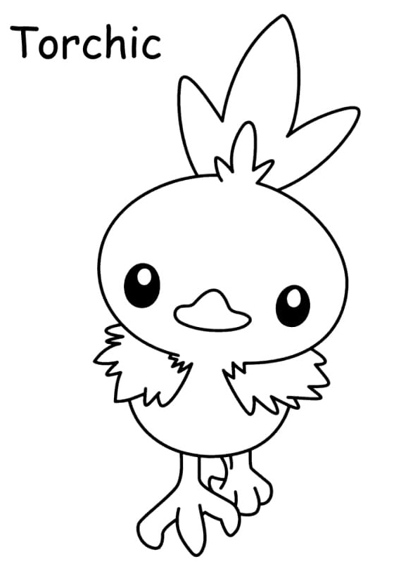 Página para Colorir Pokémon Torchic