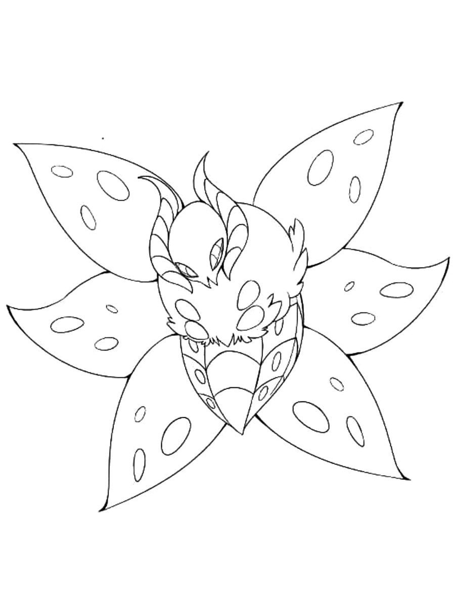 Página para Colorir Pokémon Volcarona