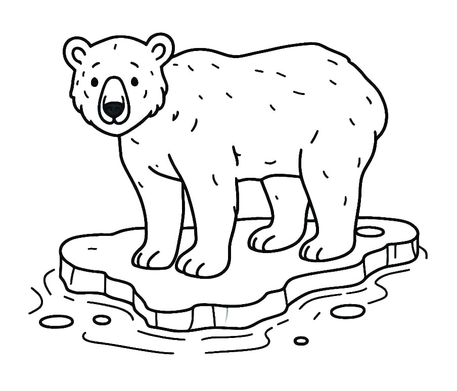 Página para Colorir Página para Colorir de Urso Polar Grátis para Imprimir