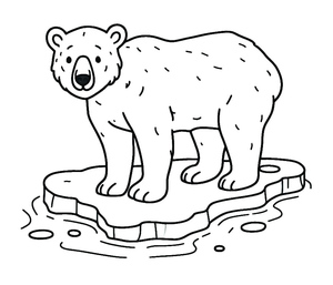 Página para Colorir de Urso Polar Grátis para Imprimir