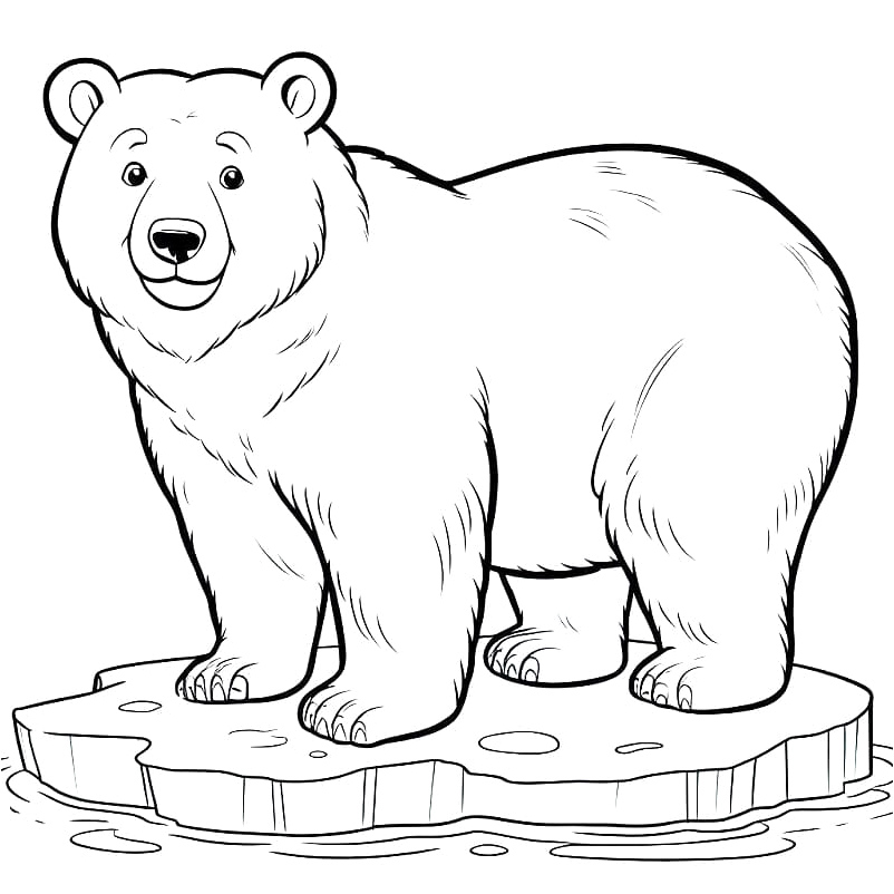 Página para Colorir Página para Colorir de Urso Polar para Imprimir