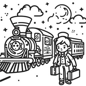 Menino andando no Expresso Polar