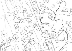 Página para Colorir Ponyo Adorável
