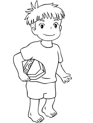 Página para Colorir Sosuke Alegre