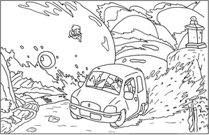 Imprimir página para colorir de Ponyo