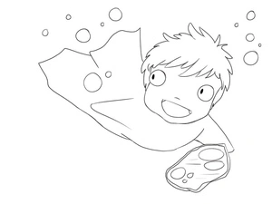 Página para Colorir Página para Colorir de Ponyo para Imprimir