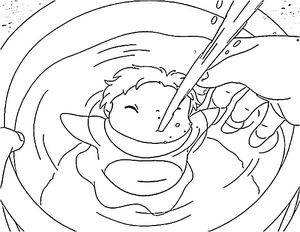 Página para colorir do Ponyo para imprimir