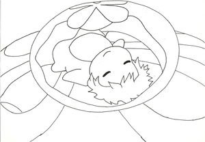 Página para Colorir do Ponyo Dormindo