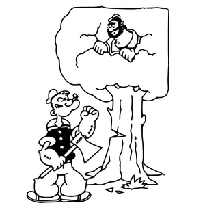 Página para Colorir Bluto e Popeye - Personagens para Colorir