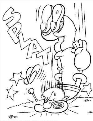 Página para Colorir Popeye Cômico