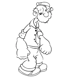 Página para Colorir Popeye Idoso