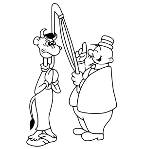 Página para Colorir J. Wellington Wimpy e a Vaca