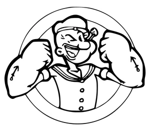 Página para Colorir Popeye Poderoso