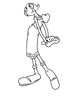 Página para Colorir Página para Colorir da Olive Oyl Apaixonada