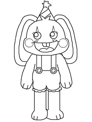 Página para Colorir Adorável Coelhinho Bunzo