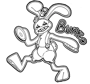 Página para Colorir Bunzo Bunny em Poppy Playtime