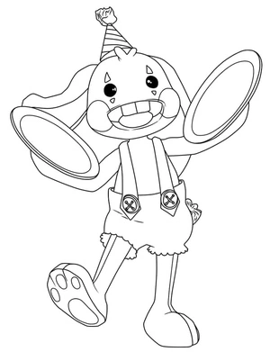 Página para Colorir Bunzo Bunny no Segundo Capítulo de Poppy Playtime