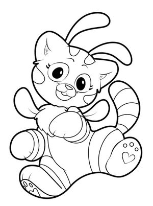Página para Colorir Cat and Bee em Poppy Playtime