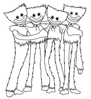 Página para Colorir Mini Huggies em Poppy Playtime Capítulo 2