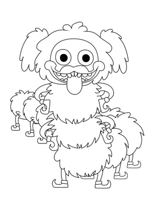 Página para Colorir P.J. o Pugpillar em Poppy Playtime