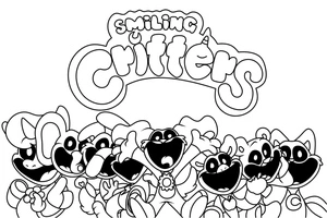 Página para Colorir Criaturas Felizes para Imprimir