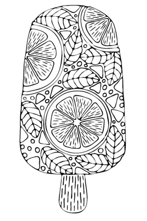 Página para Colorir Picolé Frutado