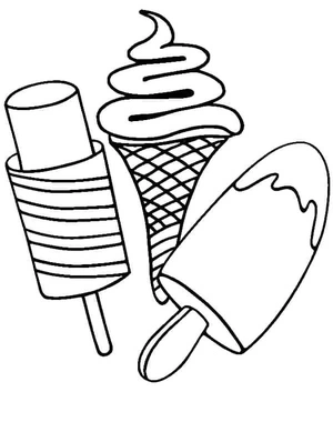 Página para Colorir Picolés e Sorvetes